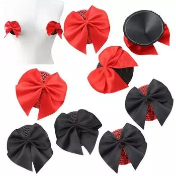 1 пара накладок на грудь, анти-экспозиция, бант и блестки, декор для сосков, многоразовые легкие наклейки на соски, парный секс-товар для вечеринок и свиданий