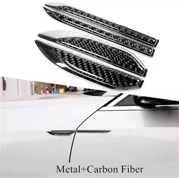 1 пара накладок на крылья кузова автомобиля из алюминиевого сплава + настоящего углеродного волокна