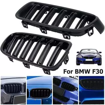 1 пара накладок на переднюю решетку для BMW 3 серии F30 F31 320i 328i 330e 2013~2019 Декоративная отделка на переднюю решетку автомобиля с полосами