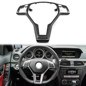 1 пара накладок на рулевое колесо автомобиля в стиле углеродного волокна 09946400139107 для Mercedes-Benz W176 W204 W212 W117 только для стиля AMG