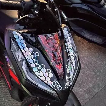 1 пара наклеек для кузова мотоцикла, гоночных наклеек, сотовая пленка, наклейки для боковой двери автомобиля, декоративные наклейки, автомобильные аксессуары чёрный