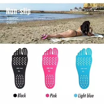 1 пара наклеек для обуви, липкие подушечки для ног, пляжные носки, водонепроницаемые гипоаллергенные клейкие подушечки для свободной ходьбы, стельки S чёрный