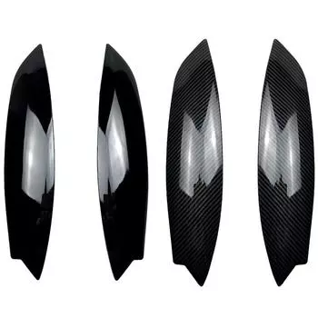 1 пара наклеек на фары автомобиля, брови, веки, отделка, глянцевый черный/углеродное волокно для Volkswagen Golf MK5 GTI R 2005-2007