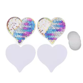1 пара наклеек на соски, синие пайетки, дизайн в форме сердца, дышащие наклейки на соски для пляжного отдыха, вечеринки