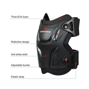 1 пара наколенников для велоспорта, MTB, велосипеда, мотоцикла, наколенники, защитные накладки, защитные накладки Elbow Pads чёрный