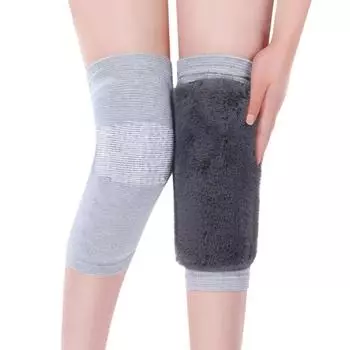 1 пара наколенников из искусственного кроличьего меха для пожилых людей, защита от ветра, гетры из искусственного кроличьего меха, для улицы M серый