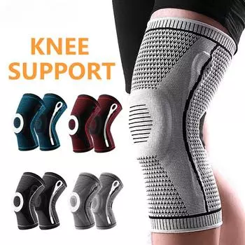1 пара наколенников, компрессионные рукава с силиконовым гелем, пружинная поддержка, защита коленной чашечки от артрита, облегчение боли в суставах M красный