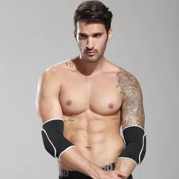 1 пара налокотников, мягкая эластичная дышащая ткань, облегчение боли в суставах, компрессионная нарукавная подушечка с мягкой подкладкой, мягкая поддерживающая подушка чёрный