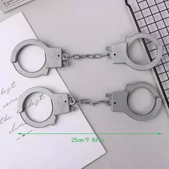 1 пара наручников, игрушка для детей, ролевые игры, наручники для ног, реквизит для вечеринок, драматических представлений, косплея, полицейского, костюма офицера полиции, игрушек для игры B 2Pcs