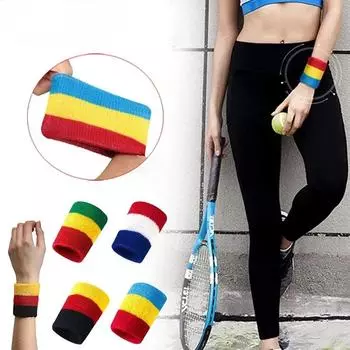 1 пара наручных повязок для мужчин и женщин, влагоотводящие толстые хлопковые ленты для тренировок, гимнастики, баскетбола, футбола
