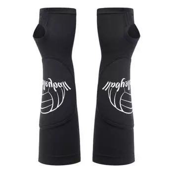 1 пара нарукавников для волейбола уменьшает напряжение, отек, поддерживающий локоть, компрессионный рукав с отверстием для большого пальца, спортивные аксессуары для баскетбола на открытом воздухе, езды на велосипеде L чёрный