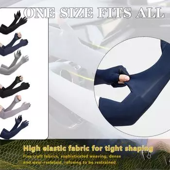 1 пара нарукавников для занятий спортом на открытом воздухе, защита от солнца и ультрафиолета, рукава, манжеты с шелковым чехлом, рыбалка, бег, велоспорт, вождение, 5 пальцев, лед