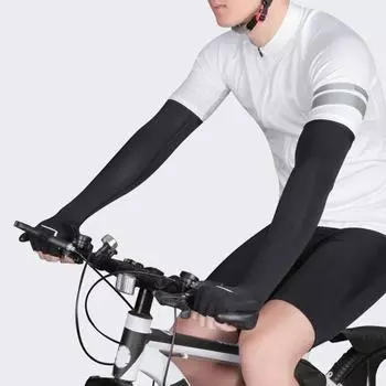 1 пара нарукавников с защитой от ультрафиолета для мужчин и женщин. Супертонкие и дышащие однотонные компрессионные рукава с пятью пальцами. Высокая эластичность на открытом воздухе. M