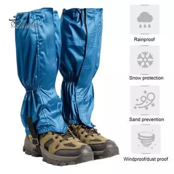 1 пара наружных гетр для ног, регулируемые водонепроницаемые, для мужчин и женщин, для походов, скалолазания, катания на лыжах, охоты, защиты от змей, зимних ботинок, гетры для защиты ног зелёный