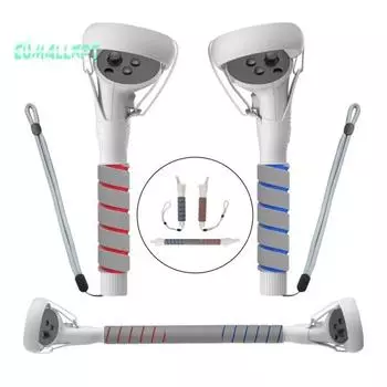 1 пара насадок для ручек игрового контроллера — устойчивая нескользящая конструкция, удлинительные ручки с длинной ручкой VR, запасные части чёрный