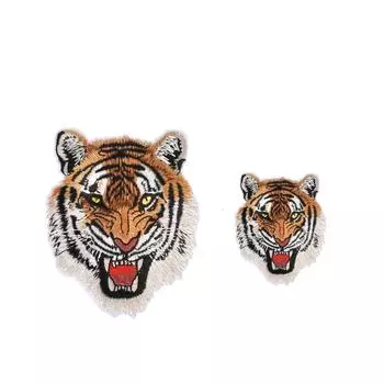 1 пара нашивок с вышивкой в виде тигра, леопарда, аппликаций для глажки, для военной одежды, аппликаций с утюгом