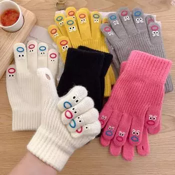 1 пара насыщенных цветов, интересные уродливые и милые перчатки с изображением монстра в виде рта, сенсорный экран с росой