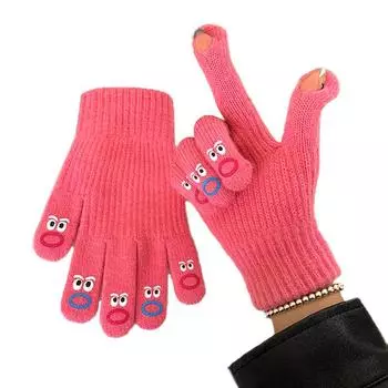 1 пара насыщенных цветов, интересные уродливые и милые перчатки с изображением монстра в виде рта, сенсорный экран с росой