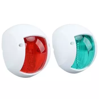 1 пара навигационных огней для лодки IP66 водонепроницаемые красные зеленые светодиодные сигнальные огни для парусного спорта DC12V 2W белый