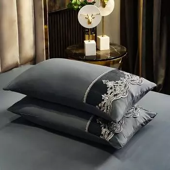 1 пара наволочек из европейского кружева с начесом, 48*74 см, наволочки для спальни, наволочки для товаров для дома 48 * 74cm [two pillowcases]