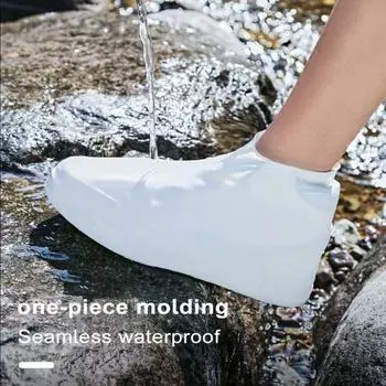 1 пара непромокаемых детских сапог, водонепроницаемая утолщенная, герметичная, противоскользящая, полупрозрачная, износостойкая, бесшовная, многоразовая, быстросохнущая детская обувь L чёрный