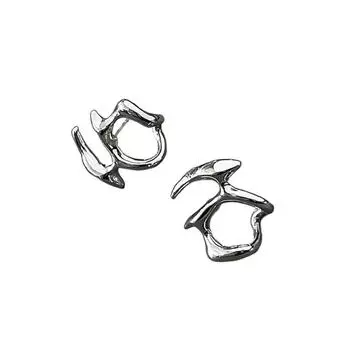 1 пара нерегулярных жидких сережек для женщин в стиле хип-хоп, панк, нежная металлическая сережка-клипса, минималистичные ювелирные аксессуары, подарок onesize
