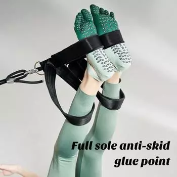 1 пара нескользящих носков для йоги с эластичной лентой, короткая трубка, носки с пятью пальцами, мягкие дышащие хлопковые носки, профессиональные танцы, балет, пилатес, фитнес