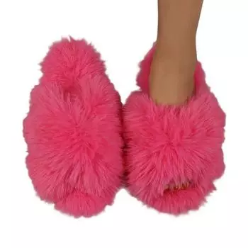 1 пара нескользящих прочных теплых женских домашних тапочек на осень-зиму, плюшевые тапочки, сандалии 40-41