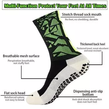 1 пара нескользящих силиконовых подошв с камуфляжным принтом для мужчин и женщин, спортивные носки для футбола, регби, тенниса, волейбола, бадминтона