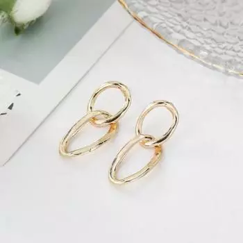 1 пара нестандартных геометрических серег-гвоздиков, овальные металлические женские серьги-капли, серьги-капли для пирсинга, ювелирные изделия в подарок золотистый