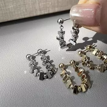 1 пара нестандартных металлических серег для женщин, пар, минималистичные винтажные вечерние ювелирные аксессуары 8mm золотой