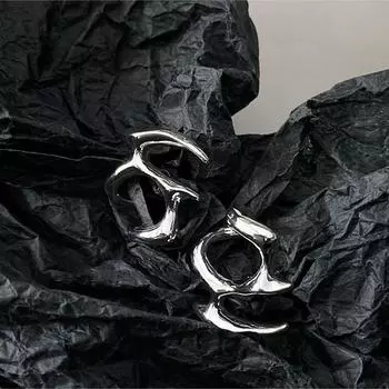 1 пара нестандартных жидких сережек в стиле хип-хоп, панк, изящные металлические серьги 1Pair