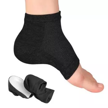 1 пара невидимых носков, увеличивающих рост, амортизирующие противоскользящие стельки для защиты пятки, подушечки для носков, унисекс 2.5cm чёрный