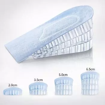 1 пара невидимых стельок для увеличения роста для женщин и мужчин, полустельки, 3-слойные воздушные подъемные стельки для подъема обуви, вставки для подъема пятки 2cm чёрный