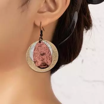 1 пара нежных и элегантных сережек-капель в форме звезды и луны розовый