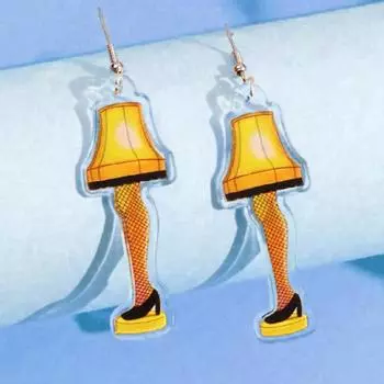 1 пара нежных и элегантных сережек-капель в форме звезды и луны жёлтый