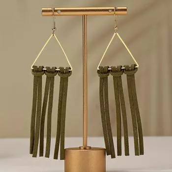 1 пара нежных и элегантных сережек-капель в форме звезды и луны зелёный