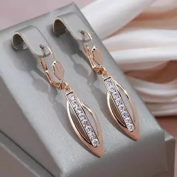 1 пара нежных висячих серег золотого цвета для женщин, блестящие циркониевые современные модные украшения, подарки на день Святого Валентина золотистый