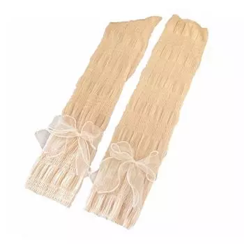 1 пара носков для балета с солнцезащитным кремом и нежным бантом, быстросохнущие, свежие, двойного назначения, Lce Silk белый