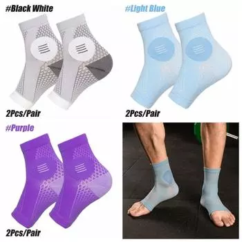 1 пара носков для фиксации голеностопа от усталости, снимающих отеки, компрессионные носки для занятий спортом на открытом воздухе xl светло-синий