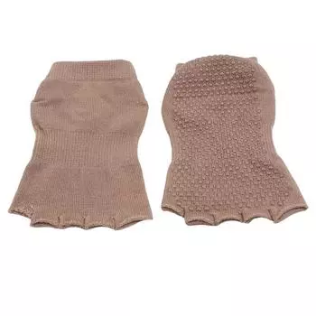 1 пара носков для йоги, носки с пятью пальцами, женские нескользящие носки для пилатеса, спорта, фитнеса, балета, йоги, прочные носки с половиной пальцев абрикосовый