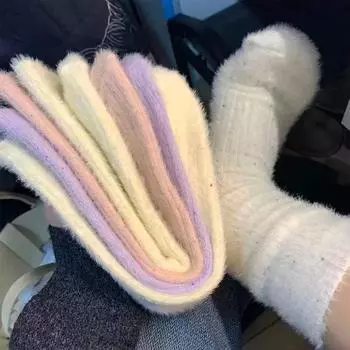 1 пара носков для сна, утолщенные плюшевые носки INS, носки из кораллового флиса, супермягкие, сохраняют тепло зимой