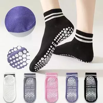 1 пара носков для женщин, нескользящие носки для пилатеса и йоги, полосатые спортивные балетные тренировки для мужчин, спорт Z3L1 Black-1pcs