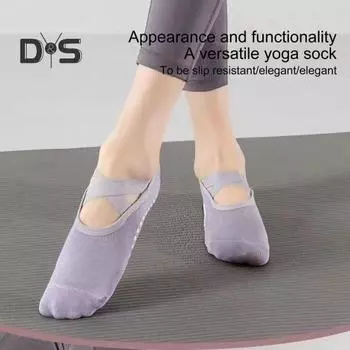 1 пара носков-лодочек для йоги, противоскользящие, с силиконовой ручкой, однотонные, высокоэластичные, впитывающие пот, домашние носки для пилатеса для взрослых, носки для танцевальной практики зелёный