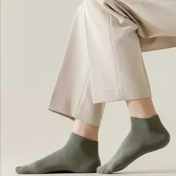 1 пара носков-лодочек унисекс, низкие, без запаха, тонкие, однотонные, высокоэластичные, нескользящие, впитывающие пот, не садятся, спортивные, четыре моря One Size армия зеленый