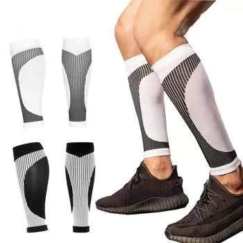 1 пара носков с компрессионными рукавами для мужчин и женщин 20-30 мм рт. ст., компрессионные носки с рукавами для голени и варикозного расширения вен с рукавами до икры S-M(30.5-40.5CM)