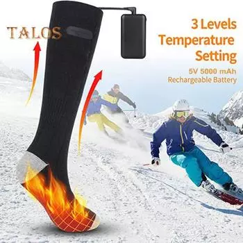 1 пара носков с подогревом, перезаряжаемые, с дистанционным управлением, для мужчин и женщин, электрические носки, моющиеся, для зимы, для катания на лыжах, пешего туризма, кемпинга, согревающие носки C