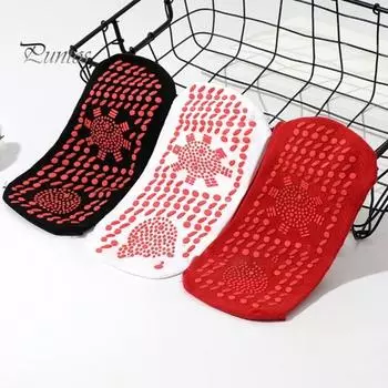 1 пара носков с подогревом, сохраняющих тепло ног 24 часа, силиконовые подошвы, средней длины, высокоэластичные, однотонные спортивные носки, удобные носки для холодной погоды белый