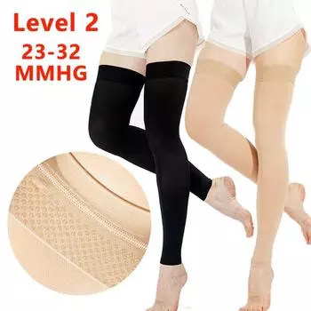 1 пара противоскользящих компрессионных чулок для мужчин и женщин, высокие компрессионные носки до бедра S