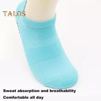 1 пара носков унисекс для пола, противоскользящие, силиконовая подошва, средняя часть, без запаха, утолщенные, теплые, однотонные, высокая эластичность, впитывающие пот, не садятся, спортивные синий